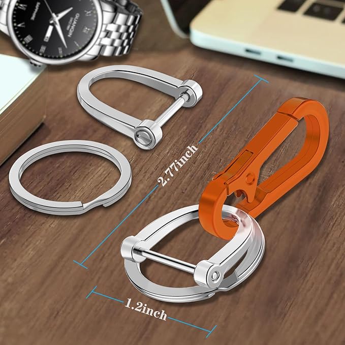 Zinc Alloy Key Chain 3 Packs Keychain Keyring Organizer Key Ring Holder Clip for Men and Women