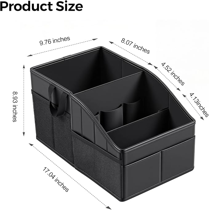 WHHMK Car Storage, Sturdy Leather Car Backseat Organizers, Support Up to 33 LB of Weight Automotive Front Seat Organizer, Floor Organizer and Storage Used for SUV Truck Toy Snack Water Bottle Holder