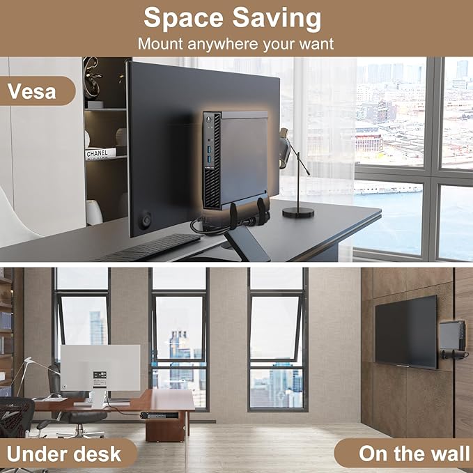 2 Pack Mount for Lenovo Tiny VESA System Mounting Bracket Wall VESA and Under Desk Mini PC Mount for Lenovo ThinkCentre Tiny Desktops M600 M700 M700z M715q M800z M900 M900x M900z