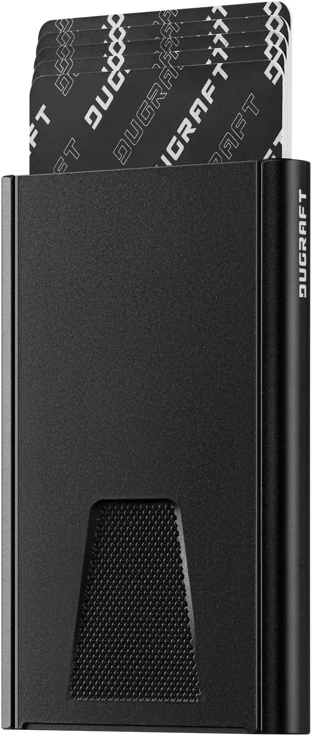 DUGRAFT Card Wallet for Men, Minimalist Credit Card Holder, Small Thin Mens Slim Wallet RFID, Metal Pop Up RFID Blocking Compact Wallet for Men