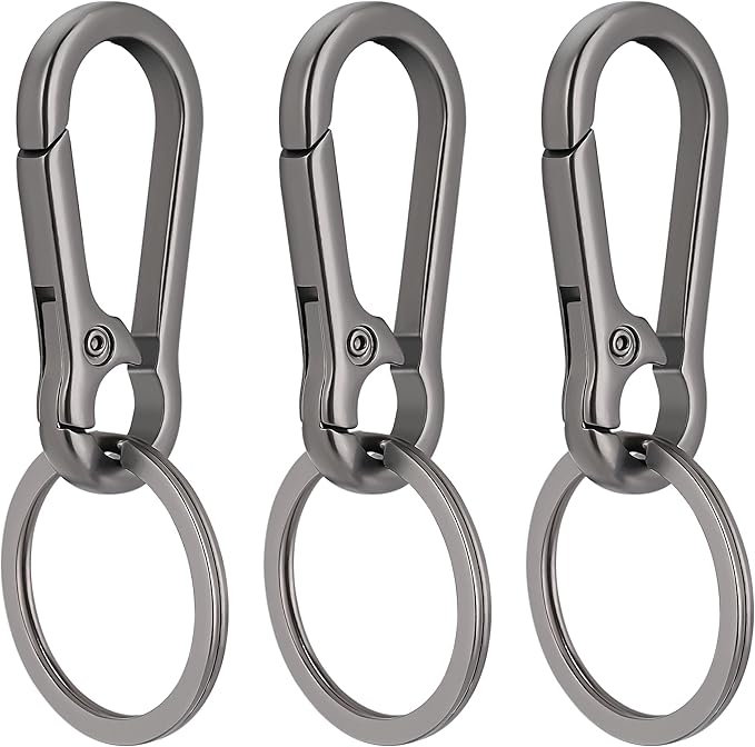 Rainspire Key Ring Keychain Keyrings Key Chain Holder Clip Key Organizer Key Chain Ring for Men and Women, 3 Pack