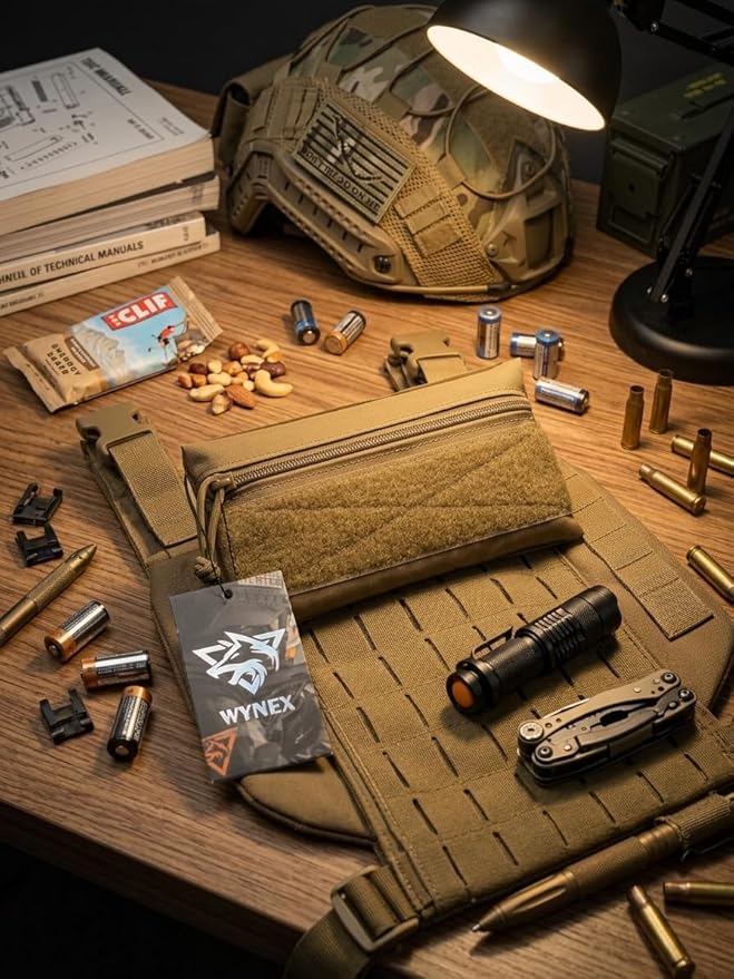 WYNEX Tactical Tool Zipper Pouch, Bag Insert EDC Organizer Utility Admin Storage Pocket Accessories Snack Pouch with Hook Backing for MK3 MK4 Chest Rig