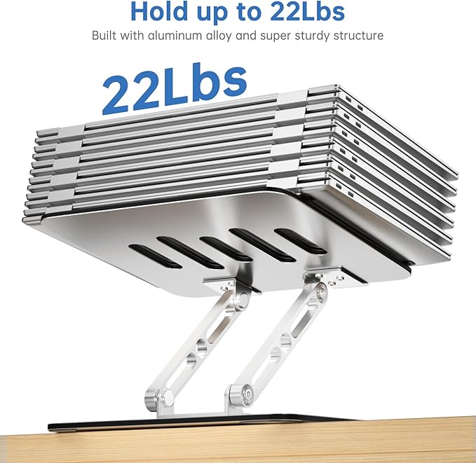 Laptop Stand for Desk Adjustable Computer Stand with 360 Rotating Base Ergonomic Laptop Riser Mount for Desk Foldable Protable Computer Desk Fits with MacBook Pro Air, Rectangle