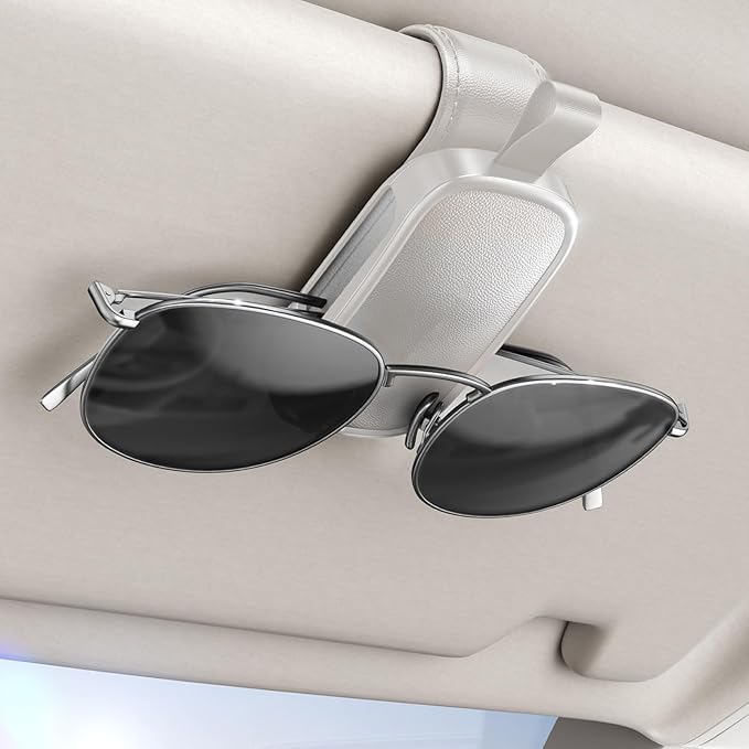 Magnetic Leather Eyewears Holder Sunglass Clip Suitable For Car Visors Secure ABS PC Design Easy Installation