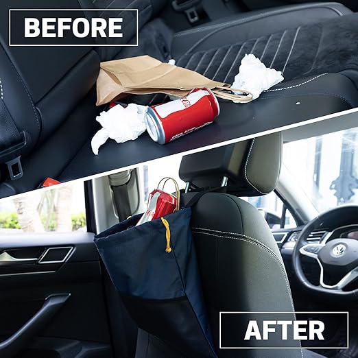 GNEGNI 2PCS Car Garbage Can, Hanging Car Trash Bag with Waterproof Leakproof Lining