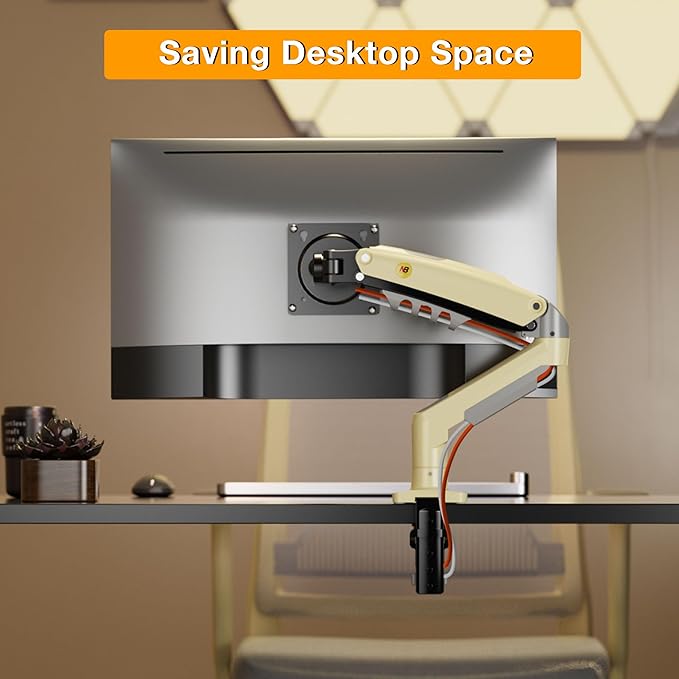 Monitor Mount,Fits 17-30" or Bigger Computer Monitors(Within 19.8lbs), Adjustable Stand with Tilt Rotation Swivel Function, Desk Mount F80 Series (Lava Yellow)