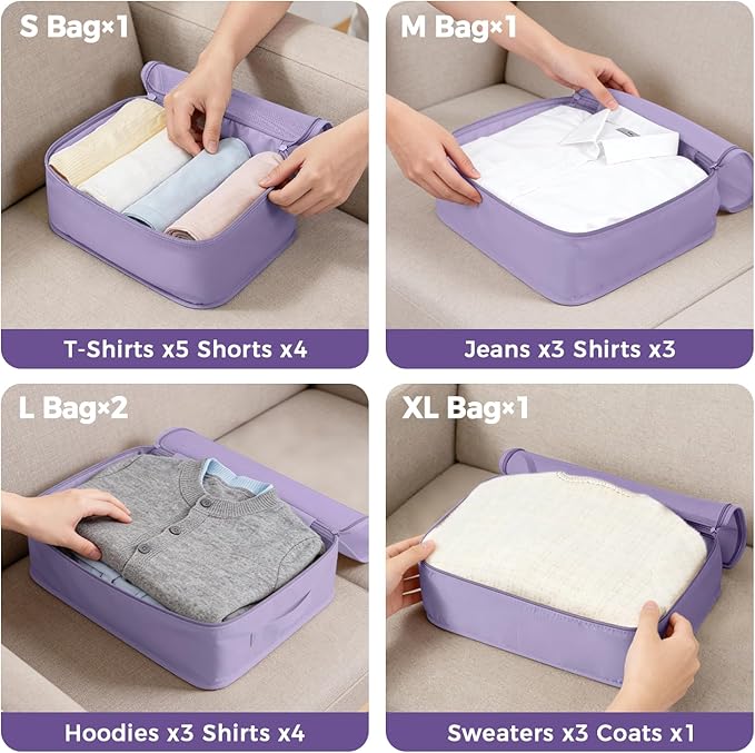 BAGAIL 9 Set Packing Cubes with Packing List Luggage Packing Organizers for Travel Accessories