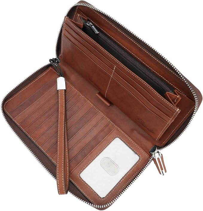 Lavemi Small Compact Women Wallet RFID Blocking Genuine Leather Bifold Purse with ID Windows