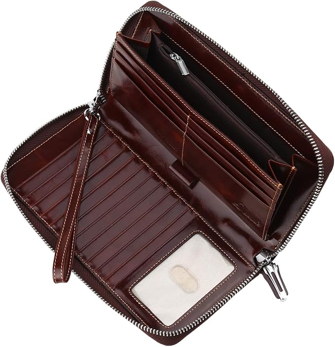 Lavemi Small Compact Women Wallet RFID Blocking Genuine Leather Bifold Purse with ID Windows