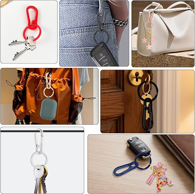 Metal Keychains for Women Men, Key Chain Ring Clip Holder Organizer for Home Car, Cut Keyring Accessories