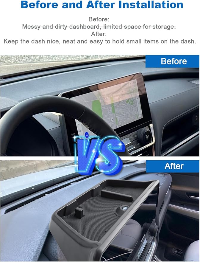 CDEFG for 2024 2025 2026 Toyota Grand Highlander Dashboard Storage Box 12.3-Inch Screen Compatible with 2024 2025 2026 Toyota Grand Highlander Accessories Behind-Screen Dash Organizer