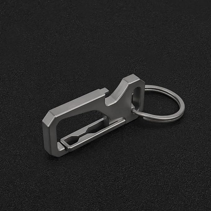 Titanium Carabiner Keychain for Men, Heavy Duty Key Ring Clip with Bottle Opener, EDC Multitool Holder for Keys Belt