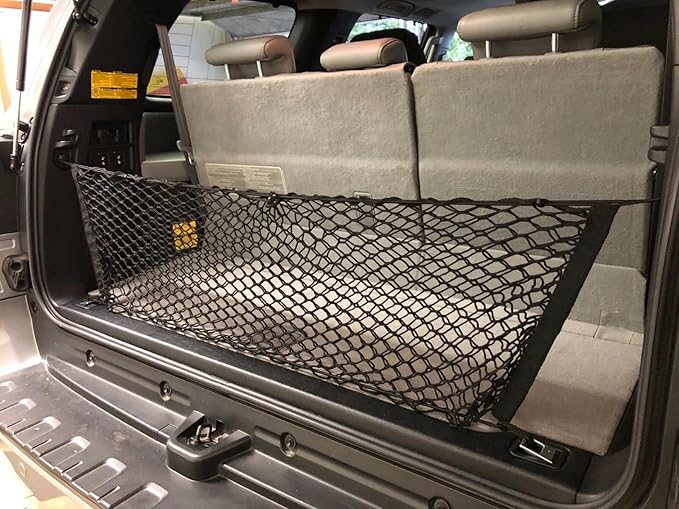 Rear Trunk Organizer Cargo Net for Toyota Sequoia 2008–2026 – Envelope Style Cargo Net for SUV – Premium Mesh Car Trunk Organizer Vehicle Carrier Storage – Compatible with Sequoia