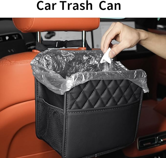 FrgKbTm Car Seat Back Organizer, Waterproof Car Backseat Organizer with Cup Holders Large Capacity Hanging Car Storage Bag for Phones Documents Cups Bottle Travel Compatible with Most Vehicles