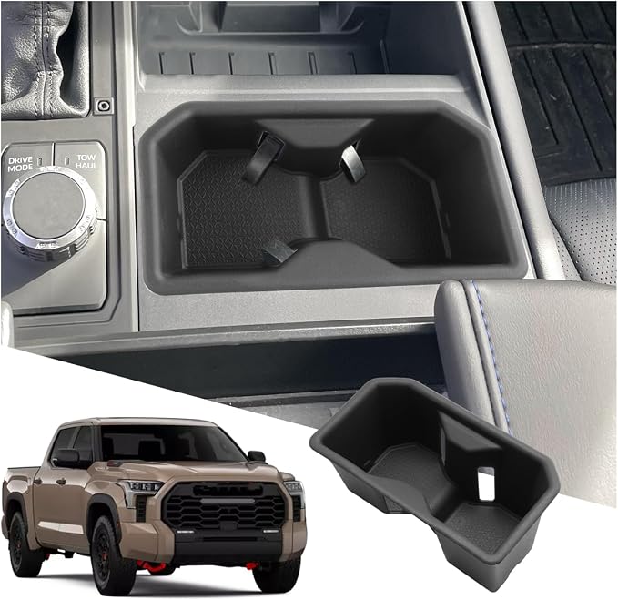 SXCY for 2022-2025 Toyota Tundra Accessories [SR/SR5/Limited/TRD Pro Only] Cup Holder Insert Silicone Cup Holder Limiter 2024 2025 Tundra Drink Holder Adapter Non-Slip Drink Stopper Stabilizer