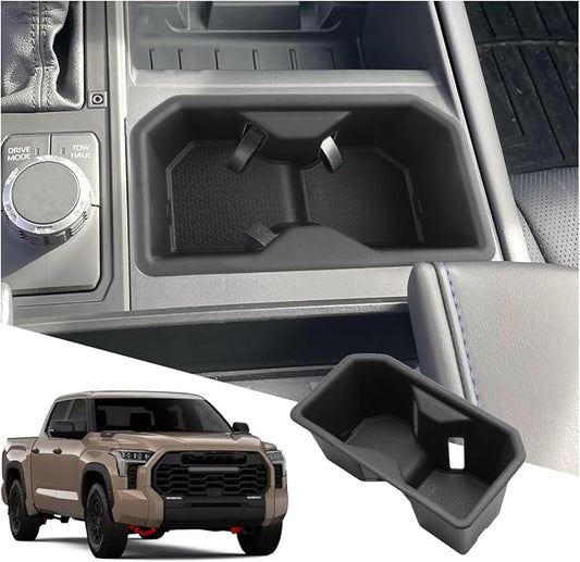 SXCY for 2022-2025 Toyota Tundra Accessories [SR/SR5/Limited/TRD Pro Only] Cup Holder Insert Silicone Cup Holder Limiter 2024 2025 Tundra Drink Holder Adapter Non-Slip Drink Stopper Stabilizer