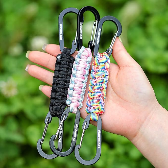WEREWOLVES Paracord Keychain with Carabiner, Lanyard Clip for Keys