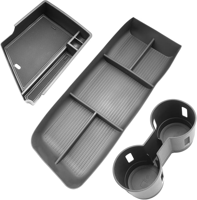 SHAOHAO 3 Pcs for 2025 2026 Cadillac Lyriq Center Console Organizer Tray for 2023-2025 2026 Cadillac Lyriq Accessories (Sport/Tech/Luxury) Console Organizer & Lower Organizer & Cup Holder Easy Removal