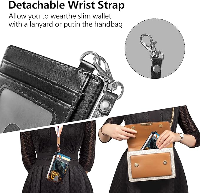 Slim RFID Blocking Card Holder Wallet with Wrist Strap - Minimalist Front Pocket Wallet, Crow Pumpkin Design, PU Leathe, for Men & Women, Ideal for Travel & Gifts