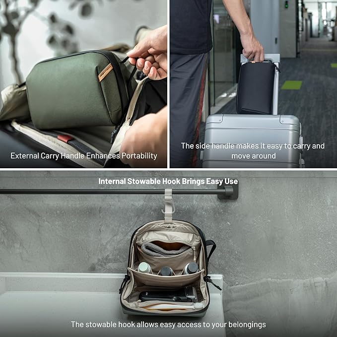PGYTECH Travel Toiletry Bag for Men & Women, Hanging Compact Pouch, Waterproof Dopp Kit for Traveling, Shaving Bag Makeup Bag Organizer for Toiletries
