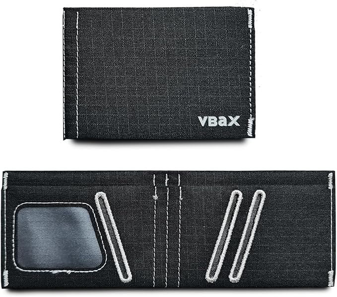 Minimalist RFID Blocking Slim Wallet for Men – Waterproof Microfiber Front Pocket Bifold Card Holder – Holds 10 Cards & Cash (Arctic Edition)