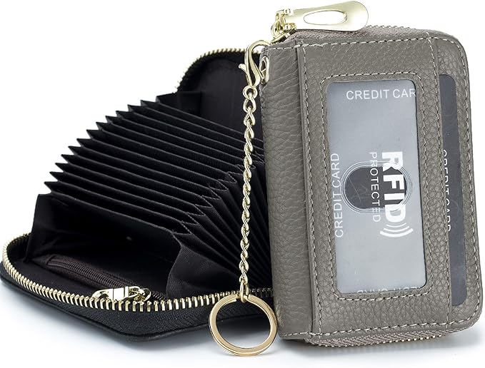 imeetu Rfid Credit Card Holder,Genuine Leather Businese Card Case,Rfid Blocking Wallet for Women & Men