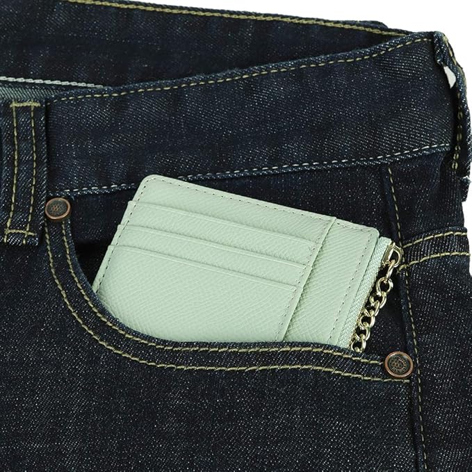 Women's 8 Cards Slim Minimalist Card Holder Coin Changes Purse Keychain Front Pocket Wallet | 8 Cards, Slim, Minimalist, Coin Changes, Purse, Keychain