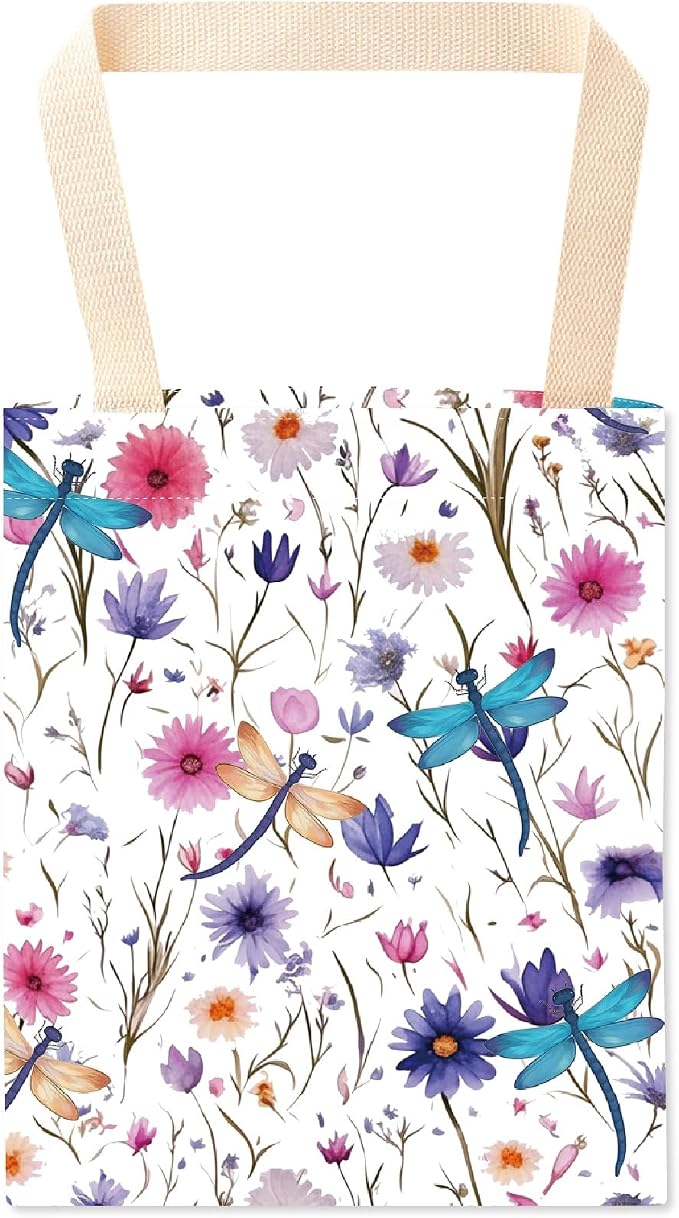 CREATCABIN Dragonfly Car Trash Bag Hanging Car Garbage Bag ac Seat Organizer Trash Can Bin Cute Printed One-Handed Strap Garbage for Car Accessories Vehicle Travelling Camping Outdoor 11.8x9.84 Inch