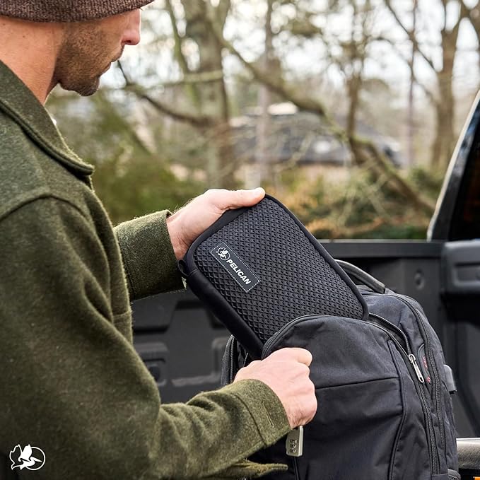 Pelican Electronic Organizer Travel Case - Portable Storage Bag with Multiple Storage Mesh Pockets for Cables, Chargers, Power Bank, AirPods - Black