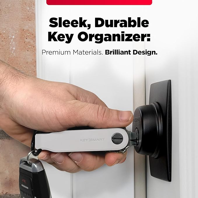 KeySmart Loop - Keychain Key Holder, FKM Silicone Compact Key Organizer for Key Chain, Clutter-Free Compact EDC Key Chains