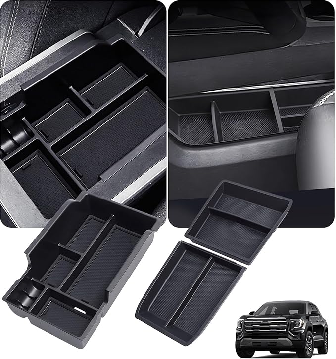 Center Console Organizer Tray Storage Box for GMC Terrain 2026 2025, Interior Accessories Lower Insert Tray Storage Box for 2025-2026 Terrain, Black