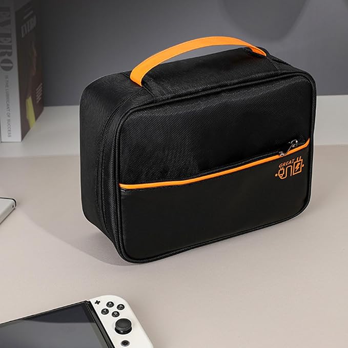 Cable Organizer Box Desk Cord Management Holder with PU Leather Portable Storage Container for Chargers Electronics Accessories