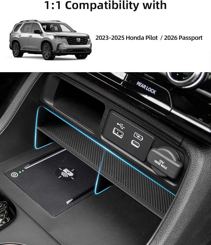 Center Console Organizer for 2023-2025 Honda Pilot & 2026 Passport,Armrest Storage Box Insert Divider Tray, 2023-2025 Honda Pilot & 2026 Passport Interior Accessories