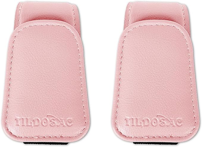 TILDOSAC Magnetic Sunglass Holder for Car Visor,Leather Glasses Holder,Vehicle Accessories Sunglasses Visor Clip for Truck 2 Pack