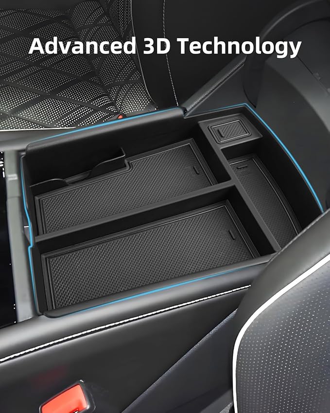 Center Console Organizer for 2025 2024 VW Atlas/Atlas Cross Sport, ABS Armrest Storage Box, Middle Console Tray Organize, Armrest Insert Container Pallet