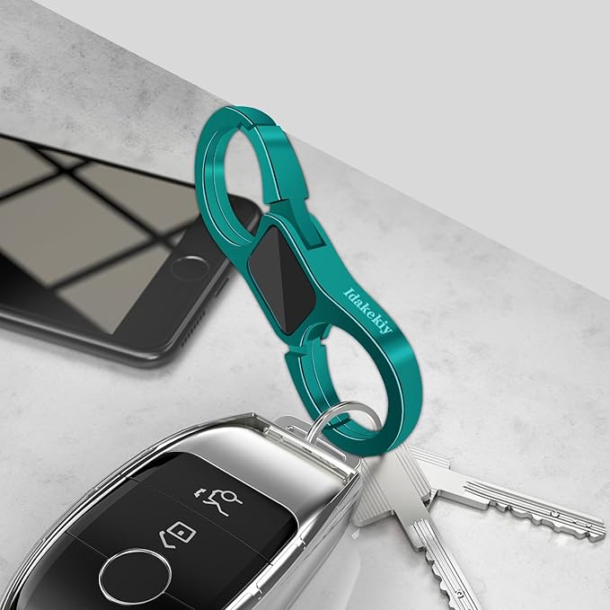 Idakekiy Key Chain Quick Release Spring with 4 Key Rings Heavy Duty Car Keychain Organizer for Men and Women
