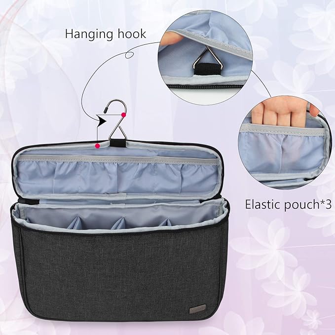 Teamoy Travel Storage Bag Compatible with Dyson Airwrap Styler, Portable Travel Organizer for Airwrap Styler and Accessories, Top-Opened, Black