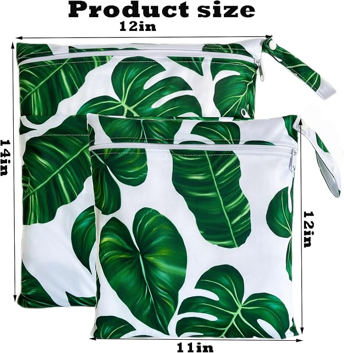 TRASUN Wet bag (Holiday Style, 2 pack, Leaf 3)