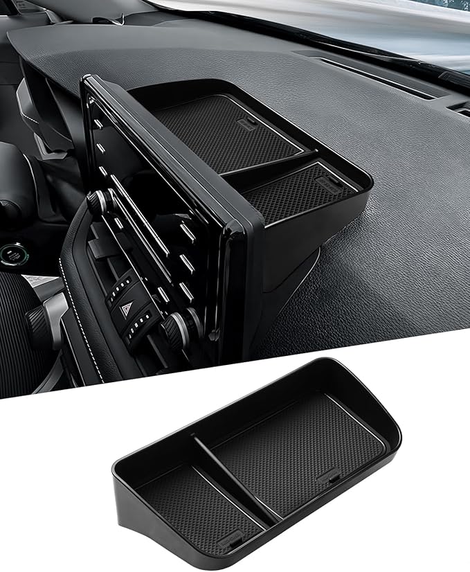 Karltys Dashboard Center Console Organizer, Behind Screen Storage Box for Phones Keys Sunglass Card, RAV4 Dash Organizer Non-Slip Liners for Toyota RAV4 2019-2025 Accessories (NO for RAV4 Limited)