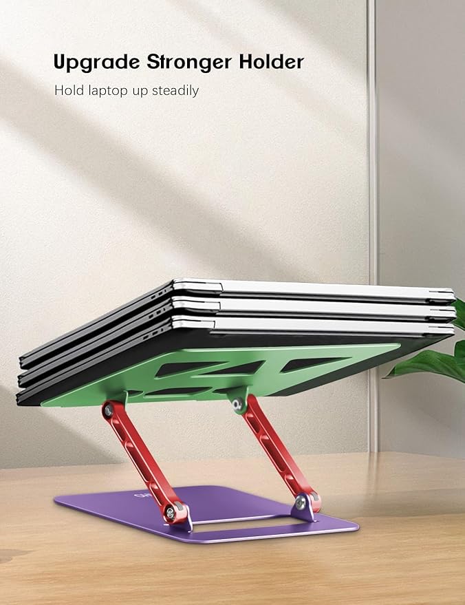 Aoviho Laptop Stand for Desk－Adjustable Laptop Stand Holder －Foldable Notebook Computer Stands for MacBook Air Pro HP Lenovo Dell Samsung Chromebook, 10-15.6 inch, Mixed Color