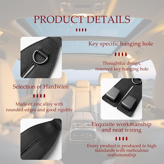 Car Seat Headrest Hook, Leather Metal Dual Hook Vehicle Seat Back Storage Hanger Holder for Purses Coats Handbags, Automotive Backseat Organizer, Universal for Sedan Truck SUV (Grey)