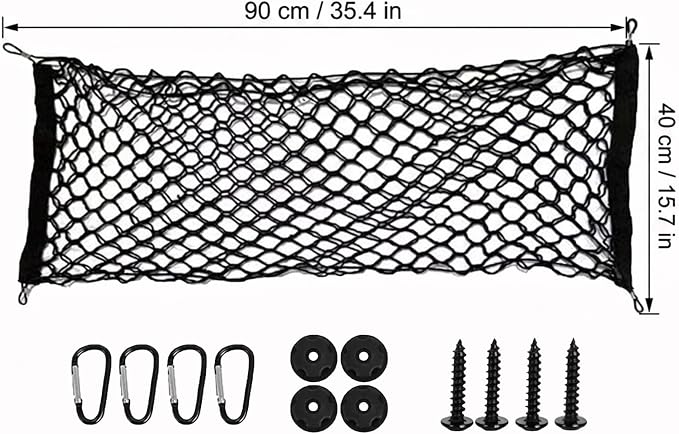 Truck Cargo Net Nylon Universal Heavy-Duty Truck Storage Mesh Pouch | Pickup Cargo Organizer Trunk Mesh Cargo Net (35x15.7Inch)