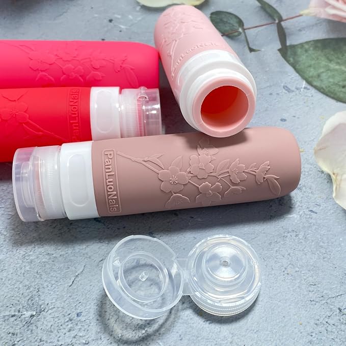 Silicone Travel Bottles for Toiletries, TSA Approved Leak-Proof Toiletry Containers for Airplane & Vacation
