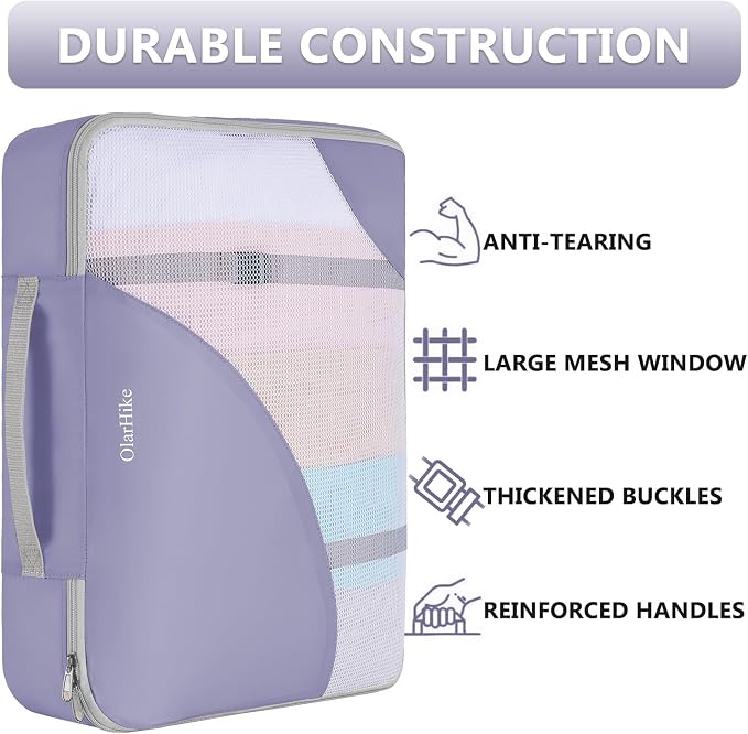 8 Set Packing Cubes for Travel, Gifts for Women Mom,Anti-Tearing Suitcase Organizer,OlarHike Vacation Essentials & Accessories for Cruise Ship