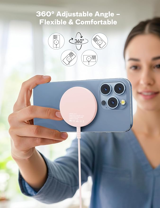 Bohuma Magnetic Wireless Charger: Mag-Safe Charging Pad Fast Charger Pad Dock for Home Office