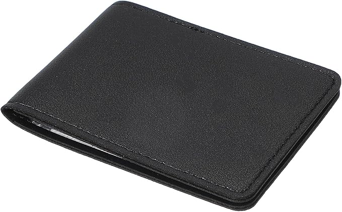 uxcell Leather Credit Card Holder, 10 Slots Blank Driver's License Holder for Women and Men, Multi-Functional Card Organizer for Documents, ID Cards, License(Black)