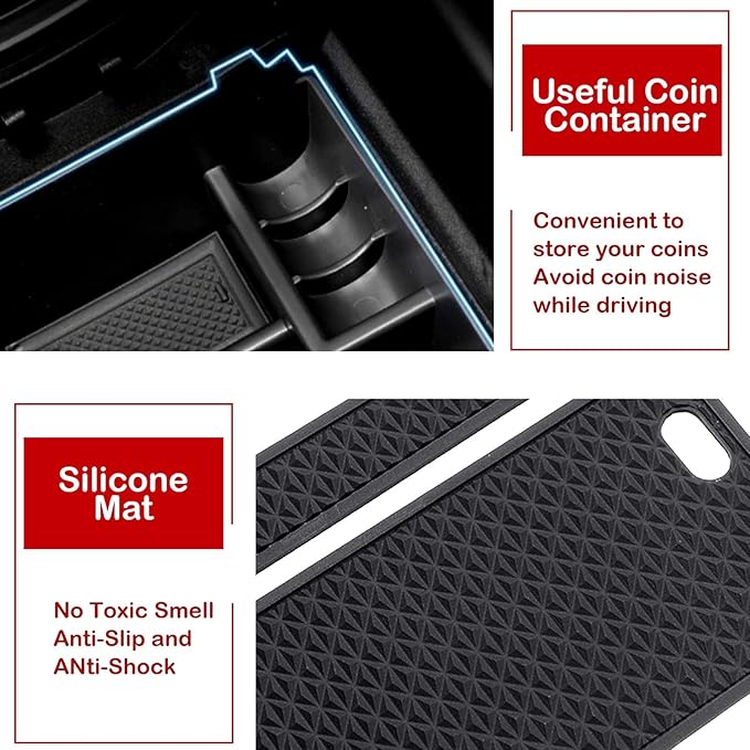 TTCR-II Compatible with Mercedes Benz C Class W205 Center Console Organizer 2015-2021 (Sedan & Coupe Only), for GLC W253 Console Organizer Tray 2016-2022, for GLC Coupe Middle Storage Tray 2016-2023