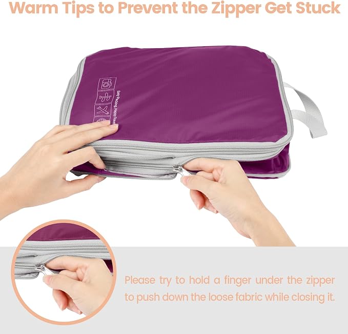 Cambond Compression Packing Cubes for Travel - Lightweight Expandable Travel Bags Luggage Organizers Travel Essentials Compression Cubes for Travel Space Saver for Carry on Suitcases Organizer