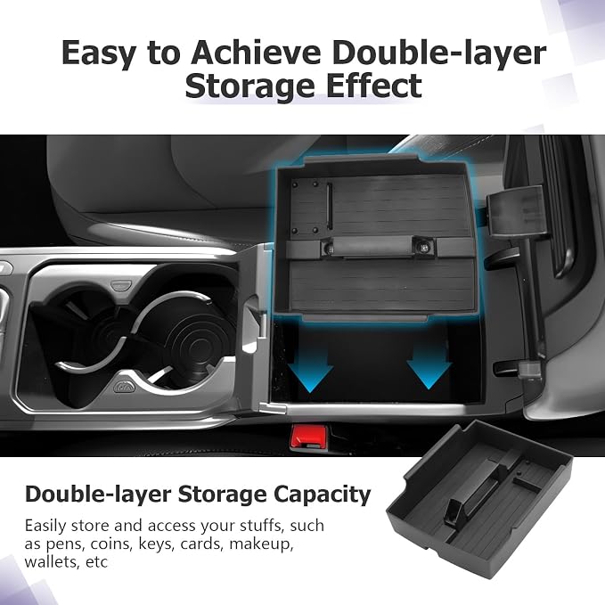 LUWU K4 KIA 2026 Center Console Organizer Compatible with 2025 2026 Kia K4 LX/LXS/EX/GT-Line/GT-Line Turbo Armrest Console Organizer Armrest Insert Tray 2025 2026 Kia K4 Accessories