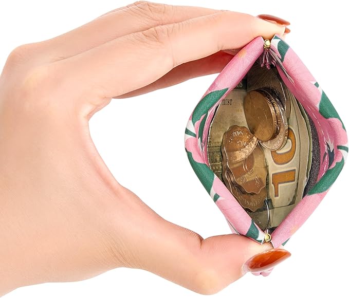 Travelambo Leather Squeeze Coin Purse Pouch Change Holder For Men & Women